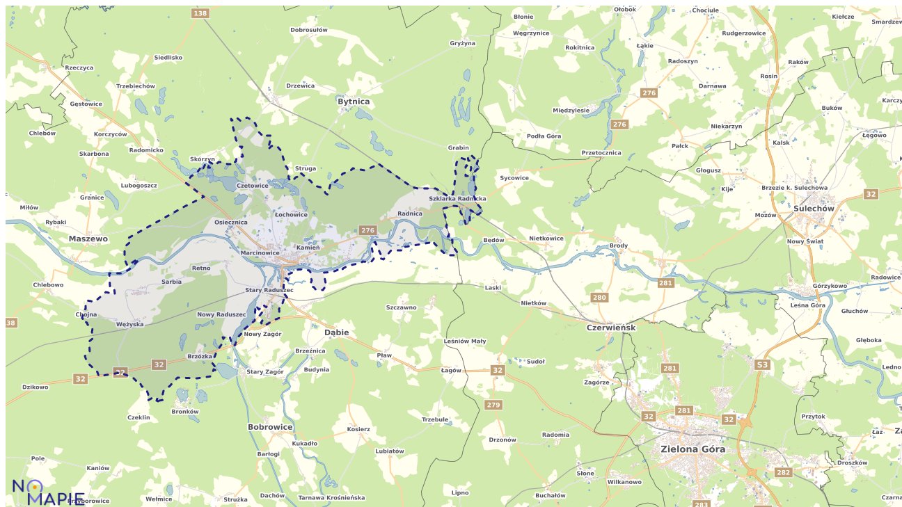 Mapa obszarów ochrony przyrody Krosna Odrzańskiego