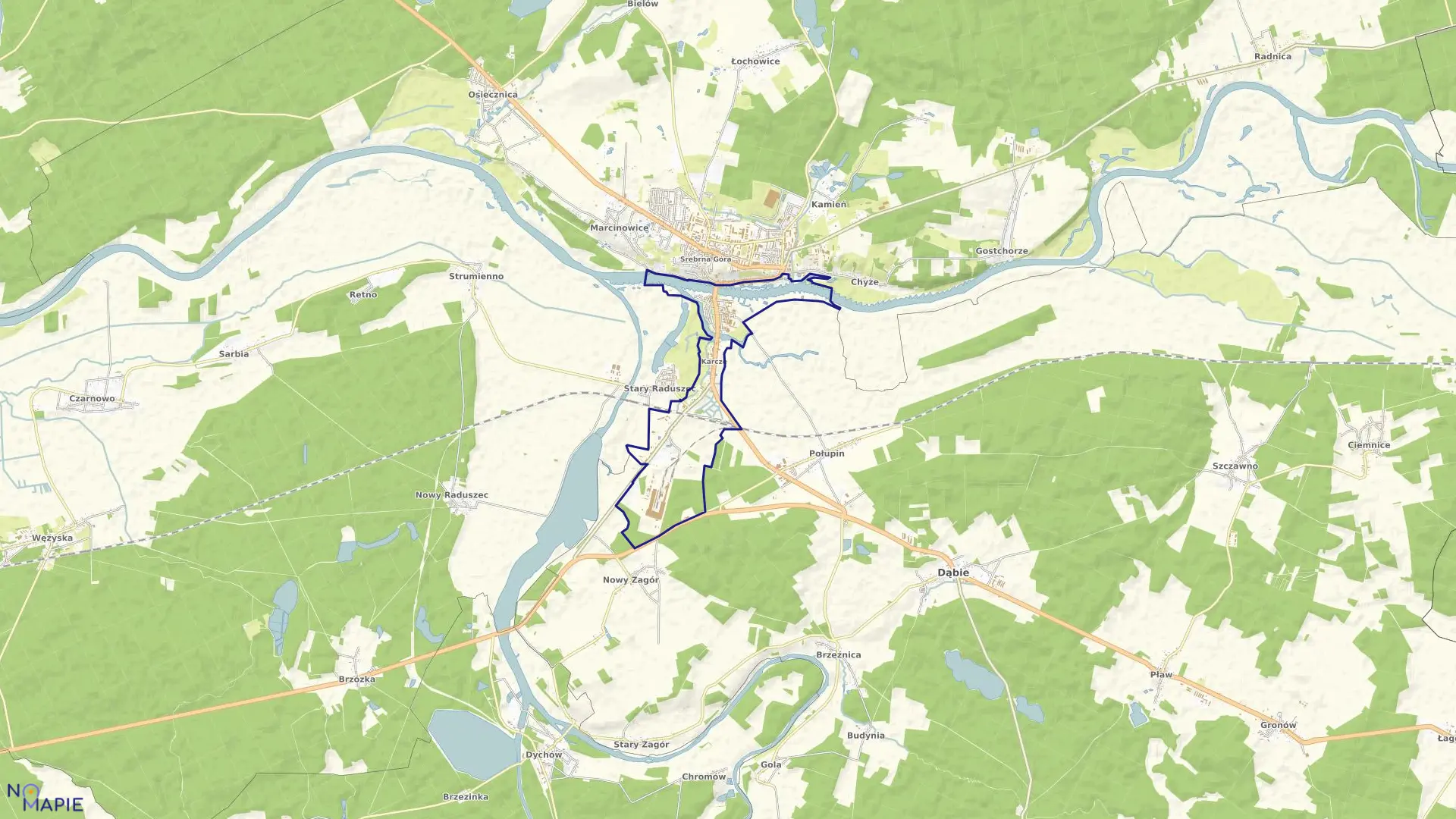 Mapa obrębu 2 w gminie Krosno Odrzańskie